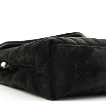 Saint Laurent Suede Calfskin Y Quilted Monogram Small Loulou Chain Satchel Black 10 of 14
