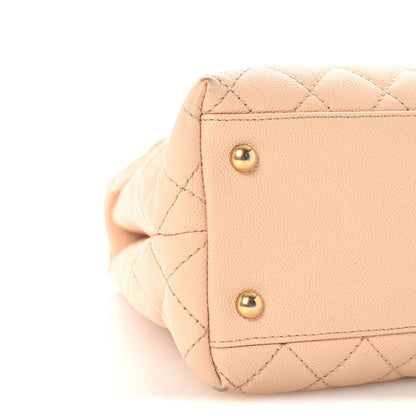 Chanel Caviar Quilted Large Coco Handle Flap Beige 9 of 10