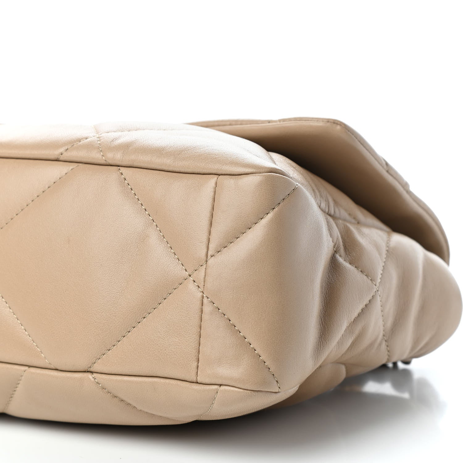 Chanel Lambskin Quilted Large Chanel 19 Flap Dark Beige 9 of 10