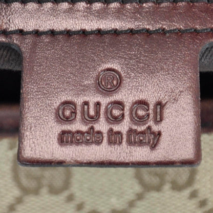 Gucci Monogram Studded Bamboo Bullet Satchel Brown 8 of 11