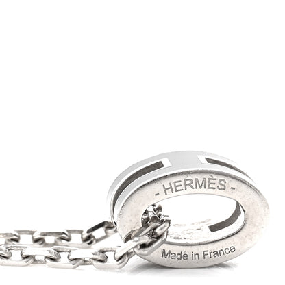 Hermes Lacquered Palladium Mini Pop H Pendant Necklace Black 5 of 6