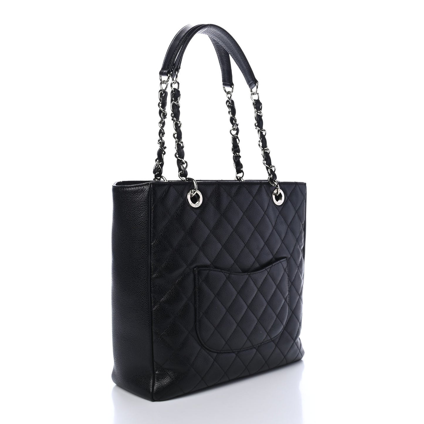 Caviar Quilted Vertical Grand Shopping Tote GST Black