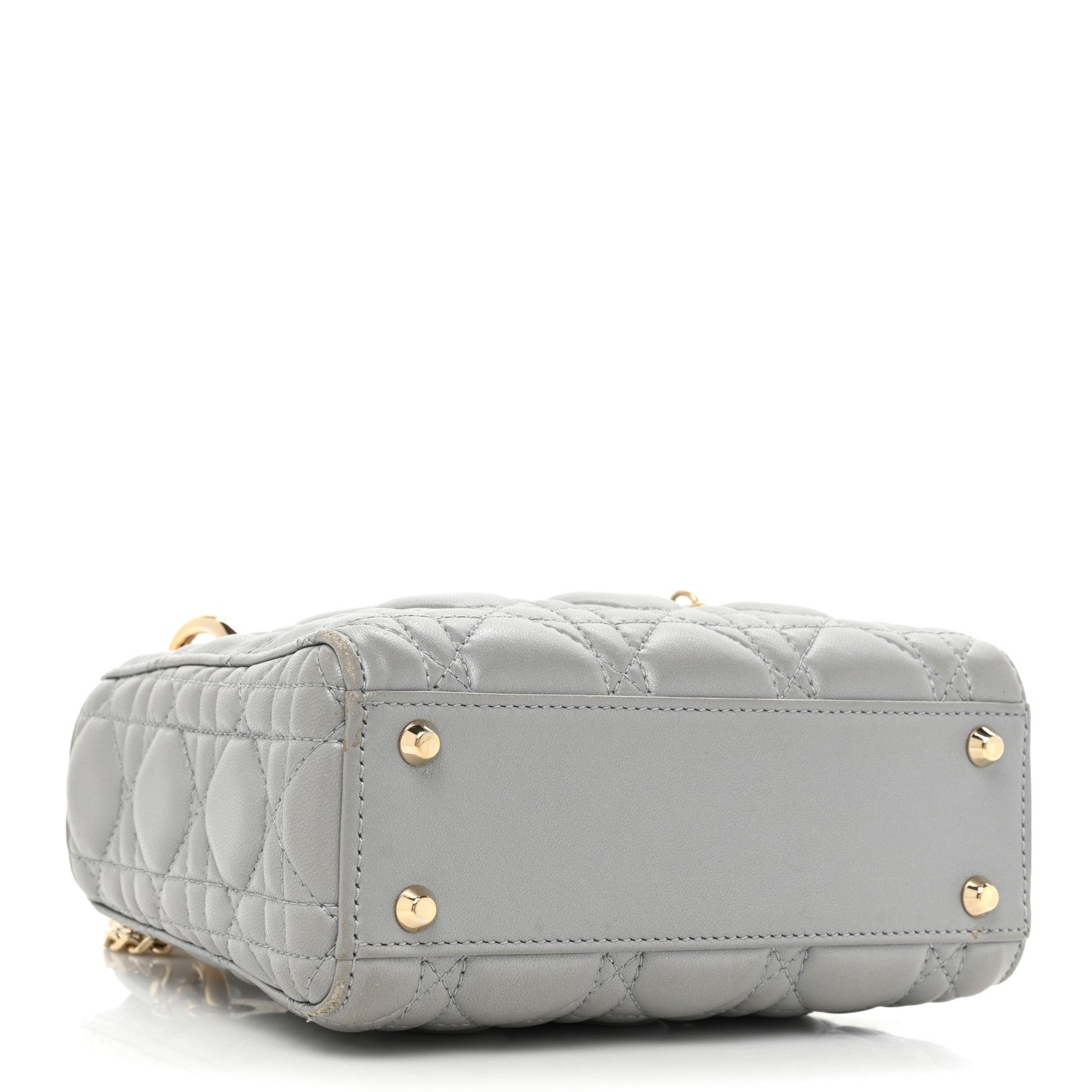 Christian Dior Metallic Lambskin Cannage Mini Lady Dior Grey 4 of 16