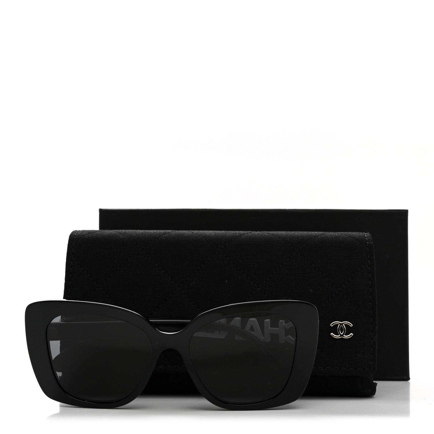 Chanel Acetate Strass Square Sunglasses 5422-B-A Black White 7 of 7