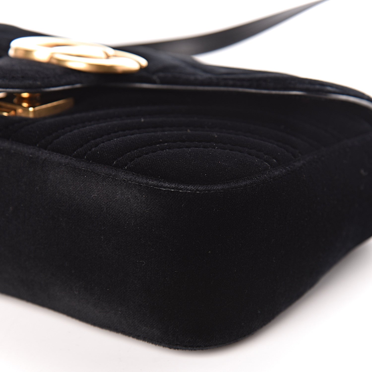 Gucci Velvet Matelasse Mini GG Marmont Shoulder Bag Black 6 of 11