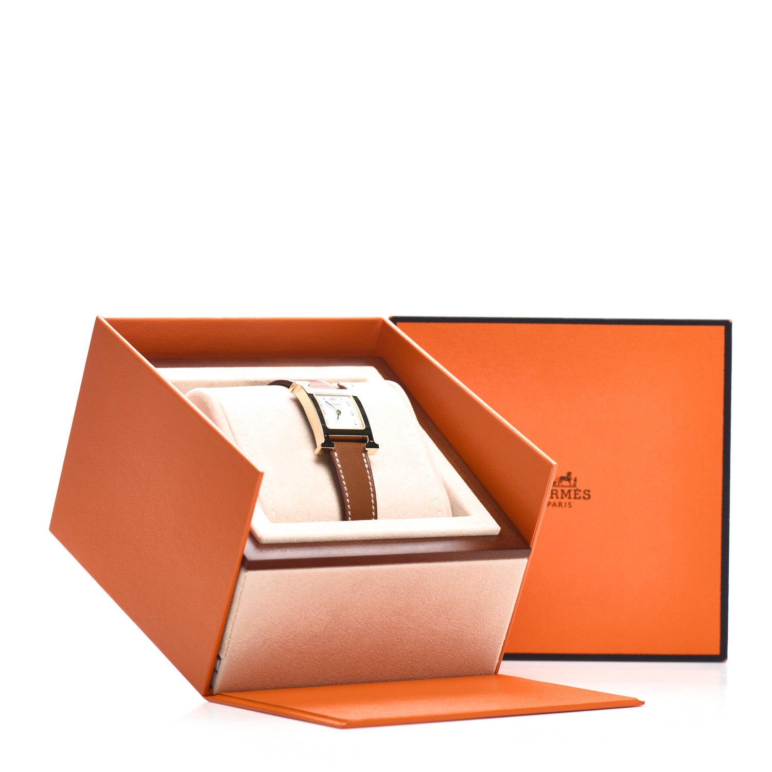 Hermes Stainless Steel Barenia 21mm Heure H Hour Quartz Watch Fauve 5 of 5