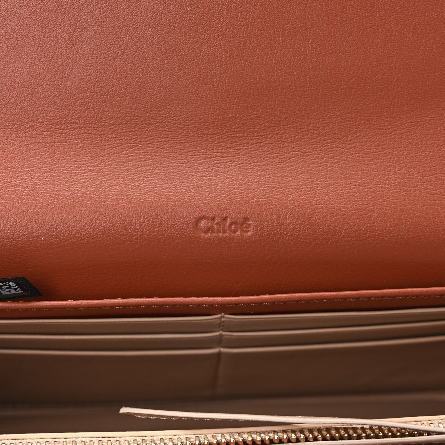 Calfskin Alphabet Long Wallet Brown