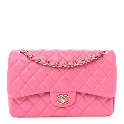 Chanel Caviar Quilted Jumbo Double Flap Pink 1 of 11