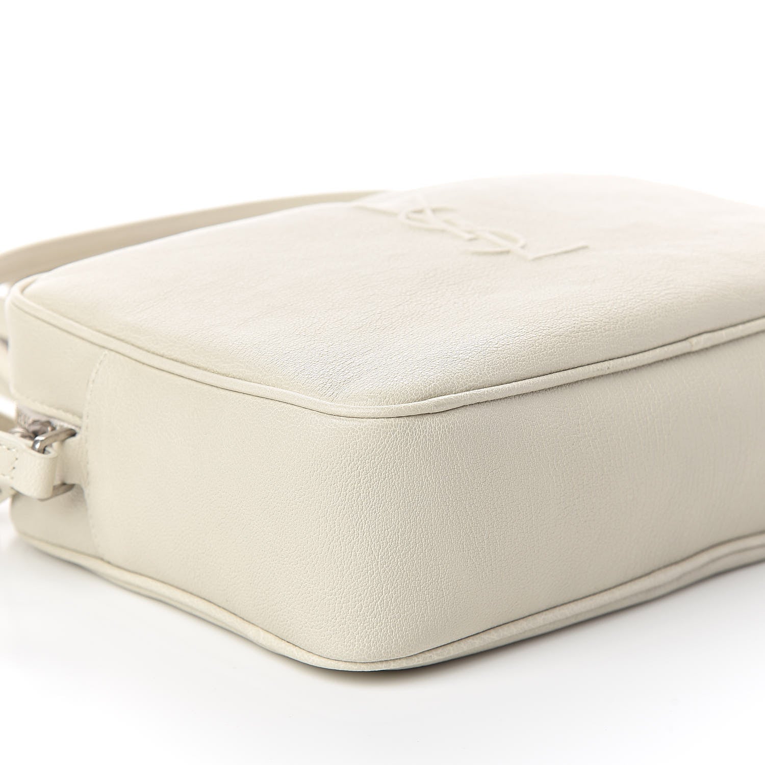 Saint Laurent Lambskin Monogram Small Lou Camera Bag White 7 of 8