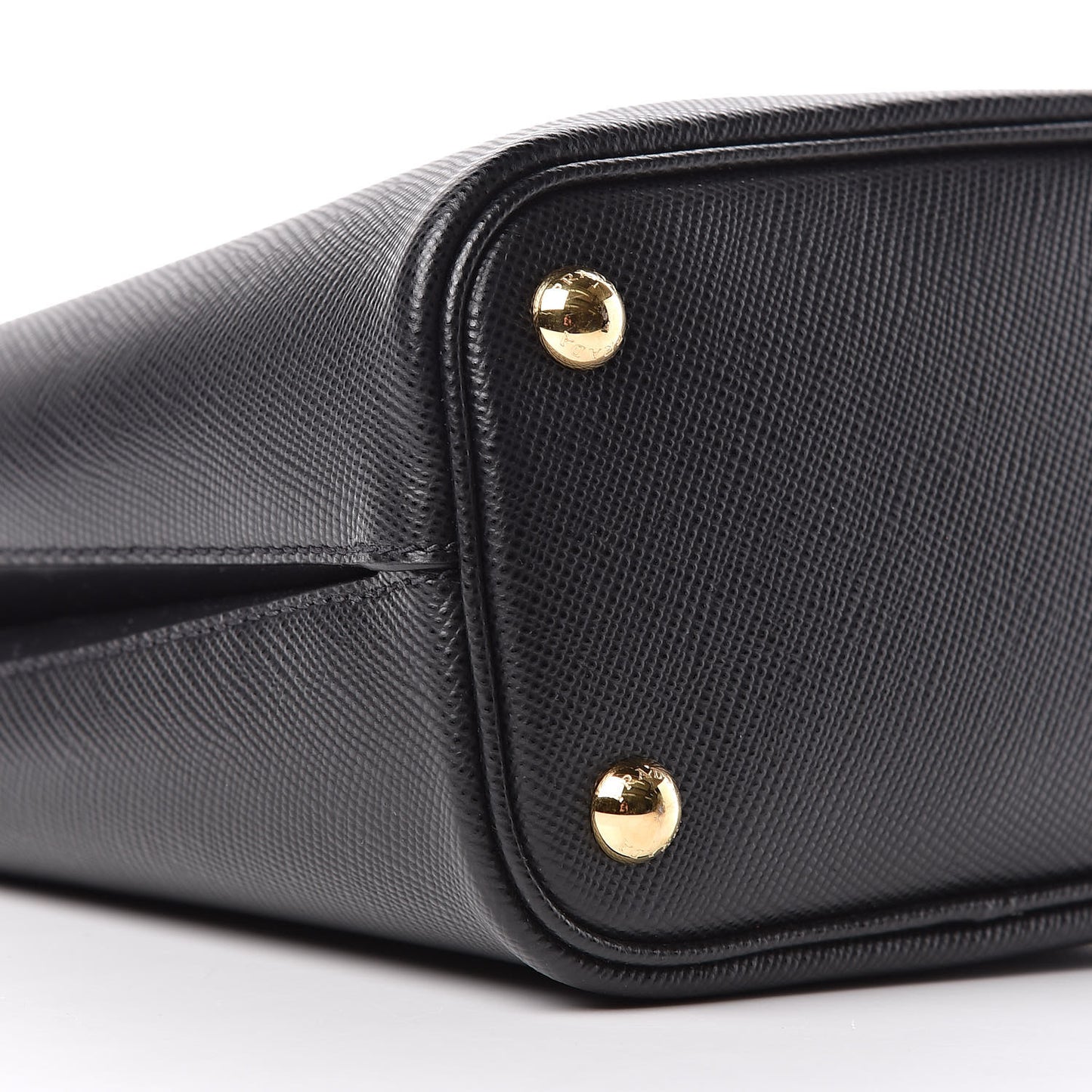 Saffiano Cuir Small Panier Bucket Bag Black Fuoco