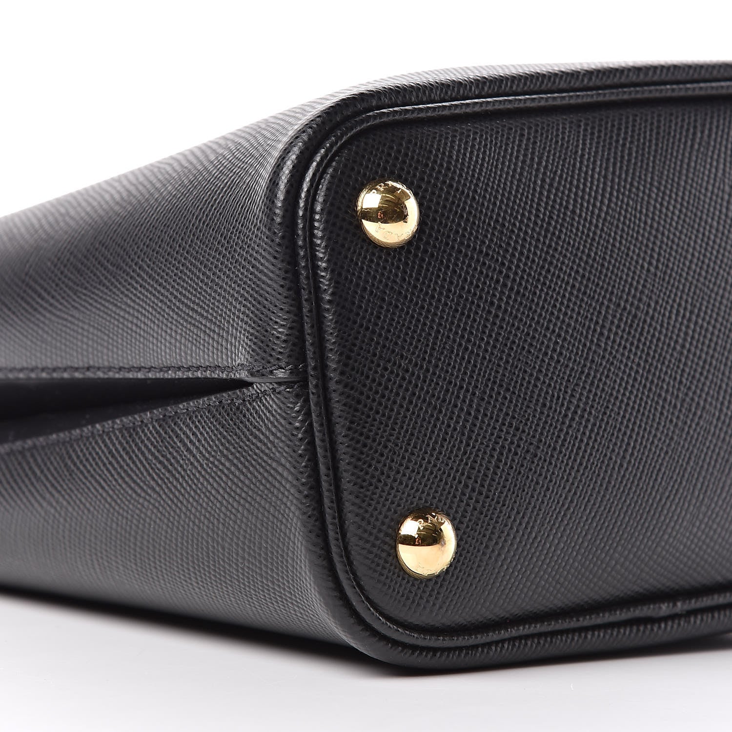 Prada Saffiano Cuir Small Panier Bucket Bag Black Fuoco 8 of 9