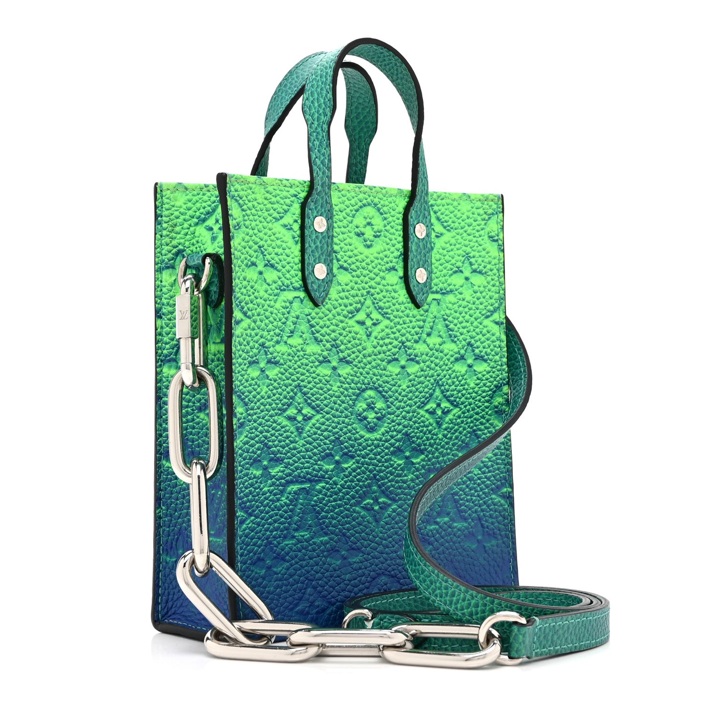 Taurillon Illusion Sac Plat XS Bleu Vert