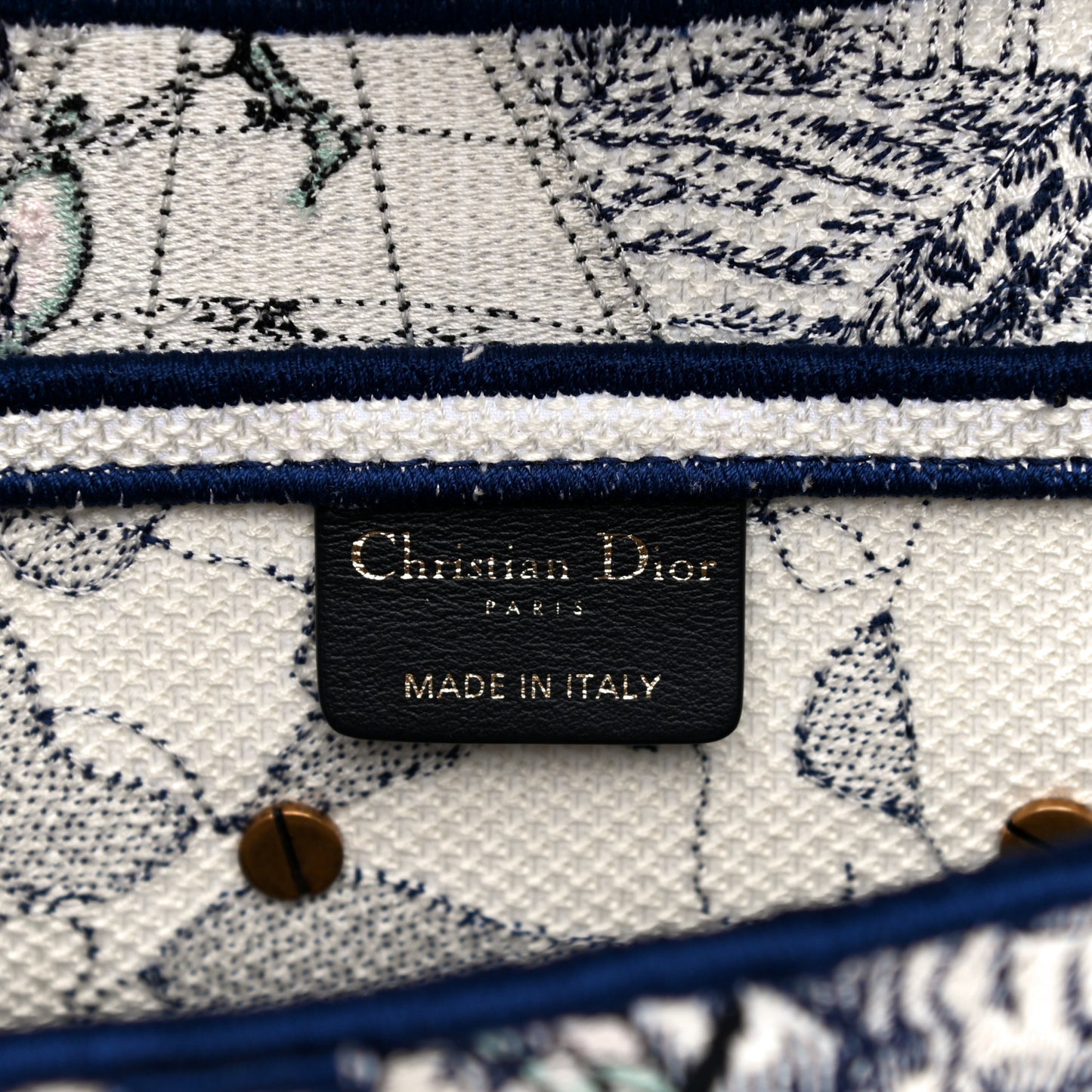 Canvas Embroidered Around the World Saddle Bag Blue