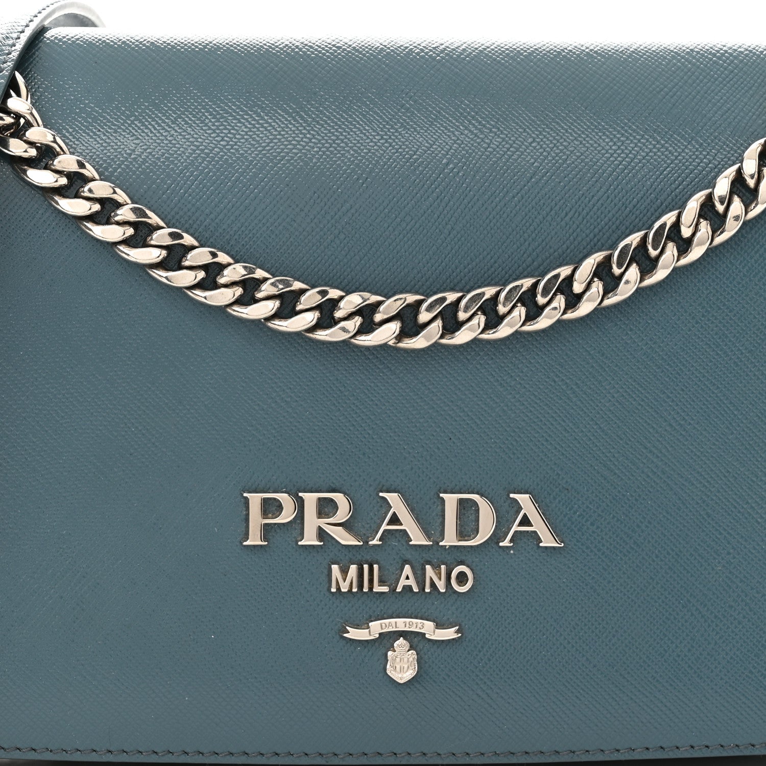 Prada Saffiano Soft Calfskin Chain Crossbody Bag Ottanio 7 of 14