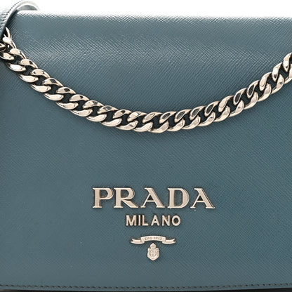 Prada Saffiano Soft Calfskin Chain Crossbody Bag Ottanio 7 of 14