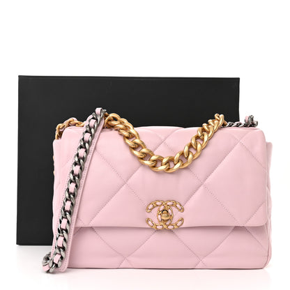 Chanel Lambskin Quilted Medium Chanel 19 Flap Light Pink 11 of 11