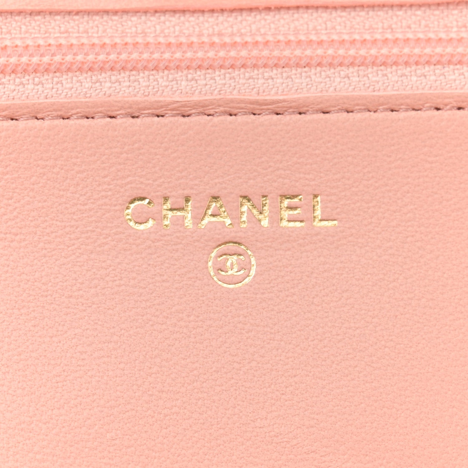 Chanel Lambskin Quilted CC Pearl Crush Wallet on Chain WOC Light Orange 8 of 12