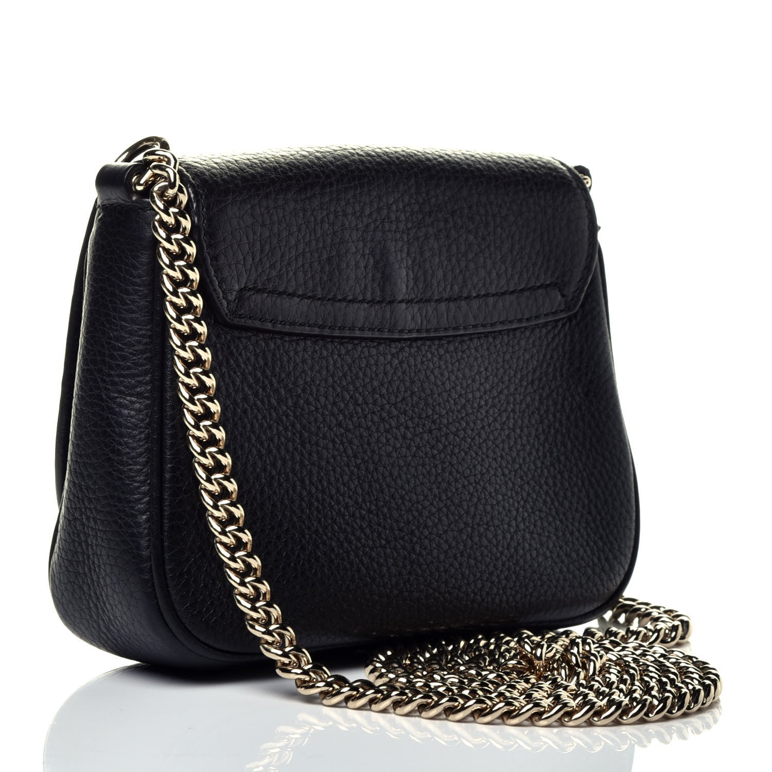 Gucci Pebbled Calfskin Small Soho Flap Crossbody Black 3 of 9