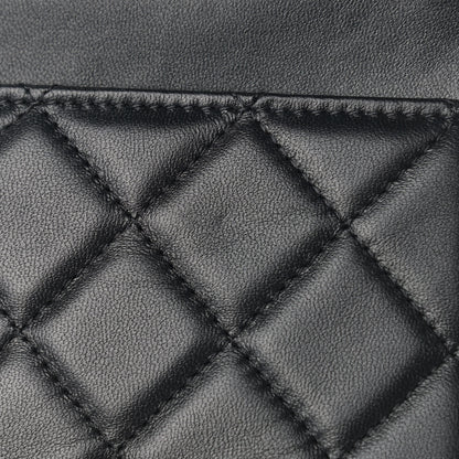 Chanel Lambskin Quilted Pearl Crown Wallet On Chain WOC Black 12 of 13