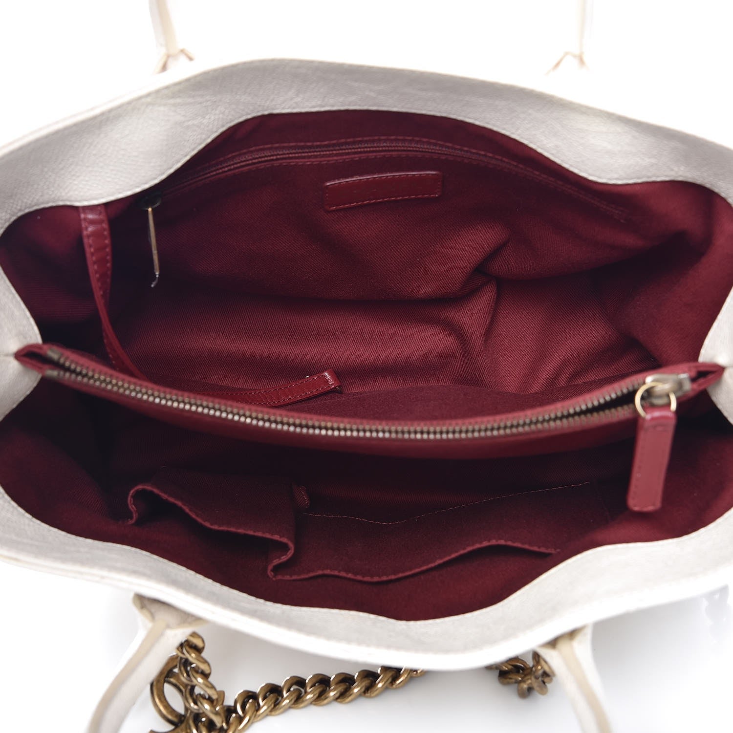 Chanel Glazed Caviar Quilted Small Shiva Tote Dark White 6 of 16