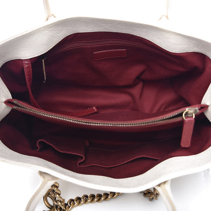 Chanel Glazed Caviar Quilted Small Shiva Tote Dark White 6 of 16