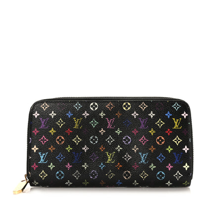Louis Vuitton Monogram Multicolor Zippy Wallet Black Violet 1 of 7