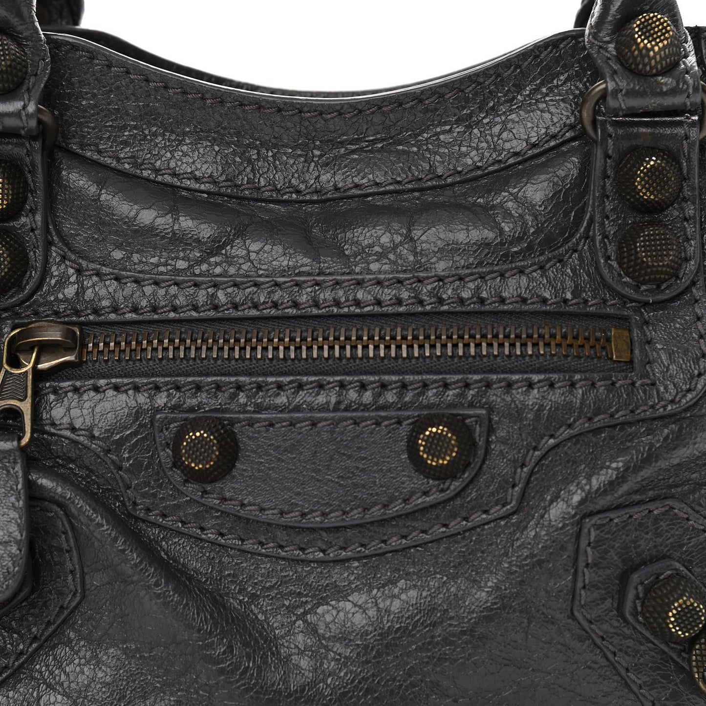 Agneau Giant 12 Gunmetal Hardware Mini City Gris Fossile