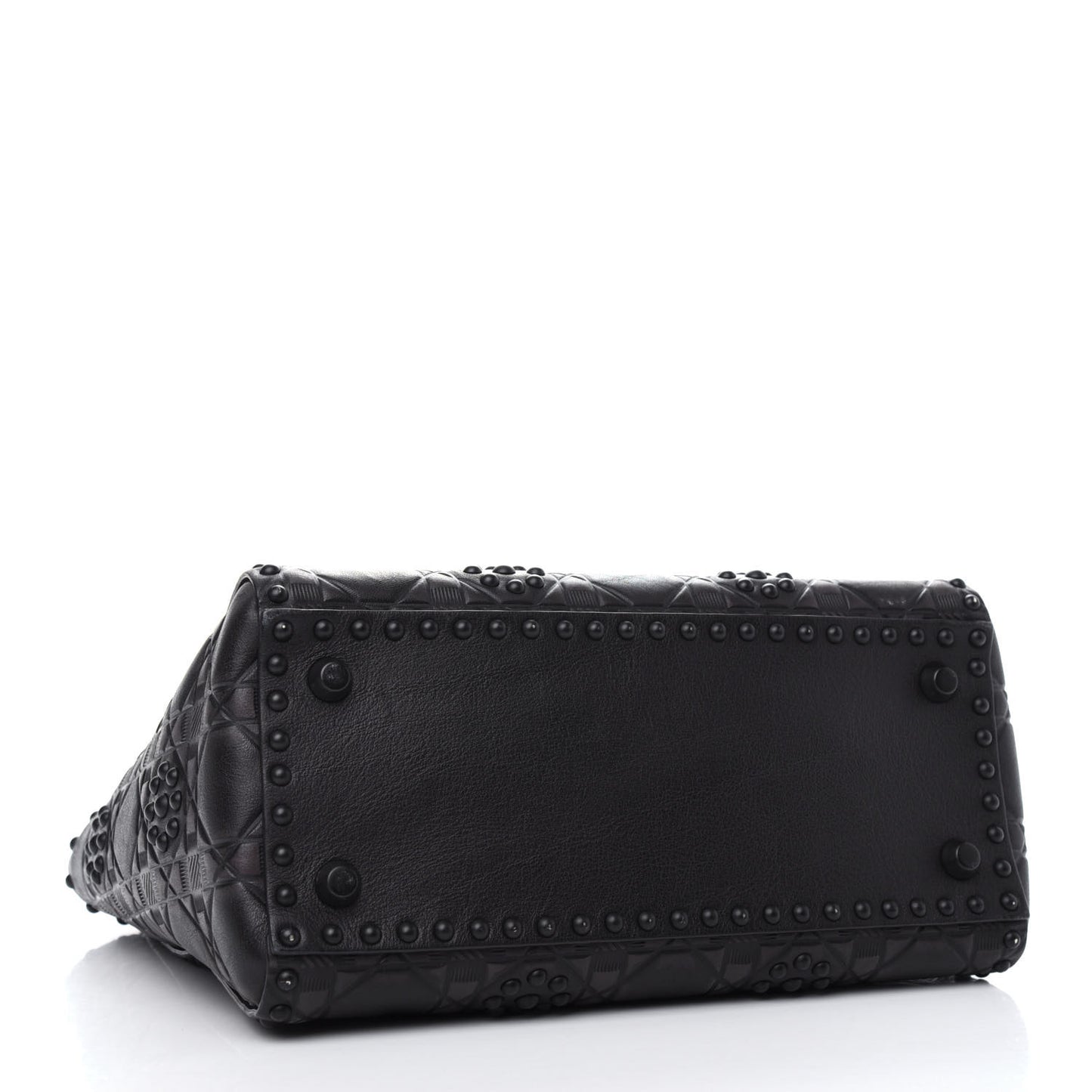Lambskin Studded Matte Cannage Medium Lady Dior So Black