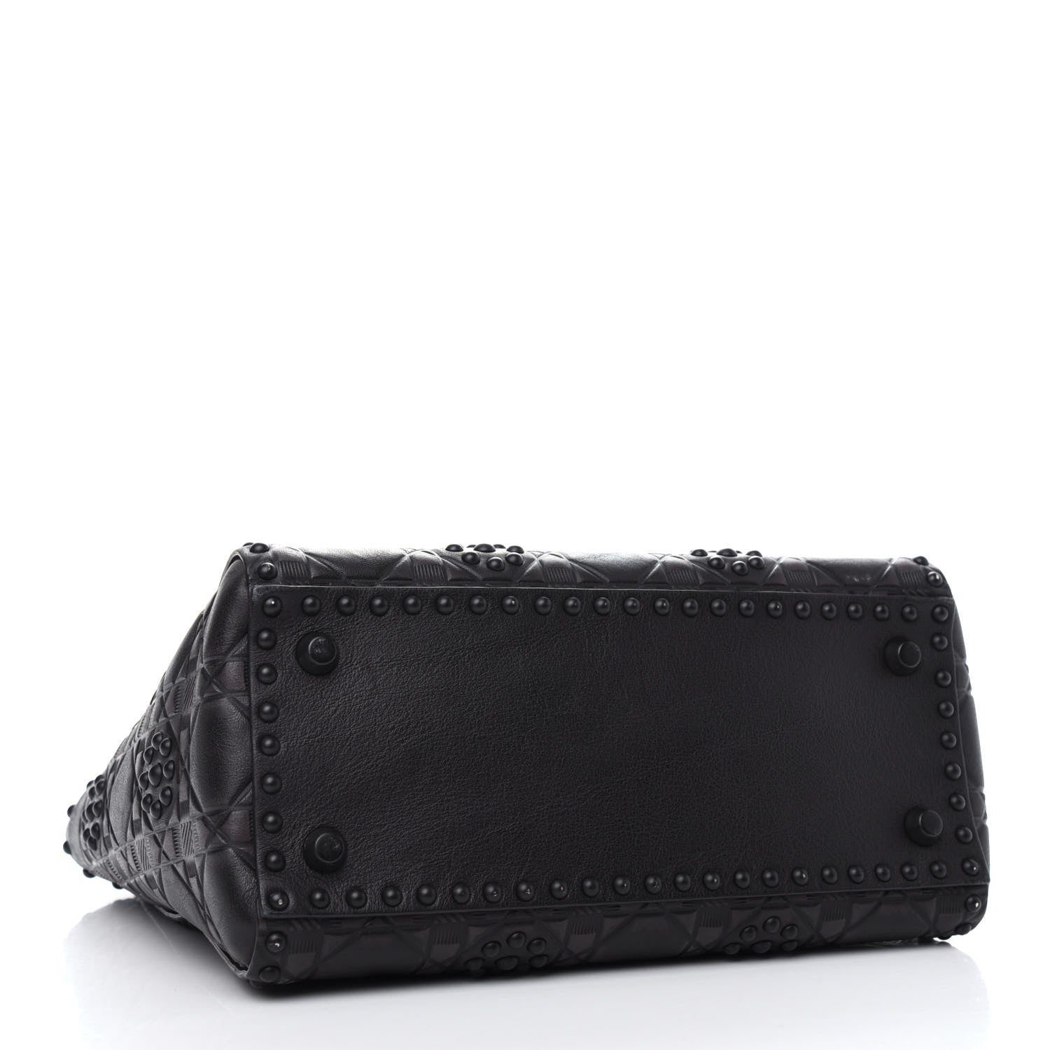 Christian Dior Lambskin Studded Matte Cannage Medium Lady Dior So Black 4 of 35