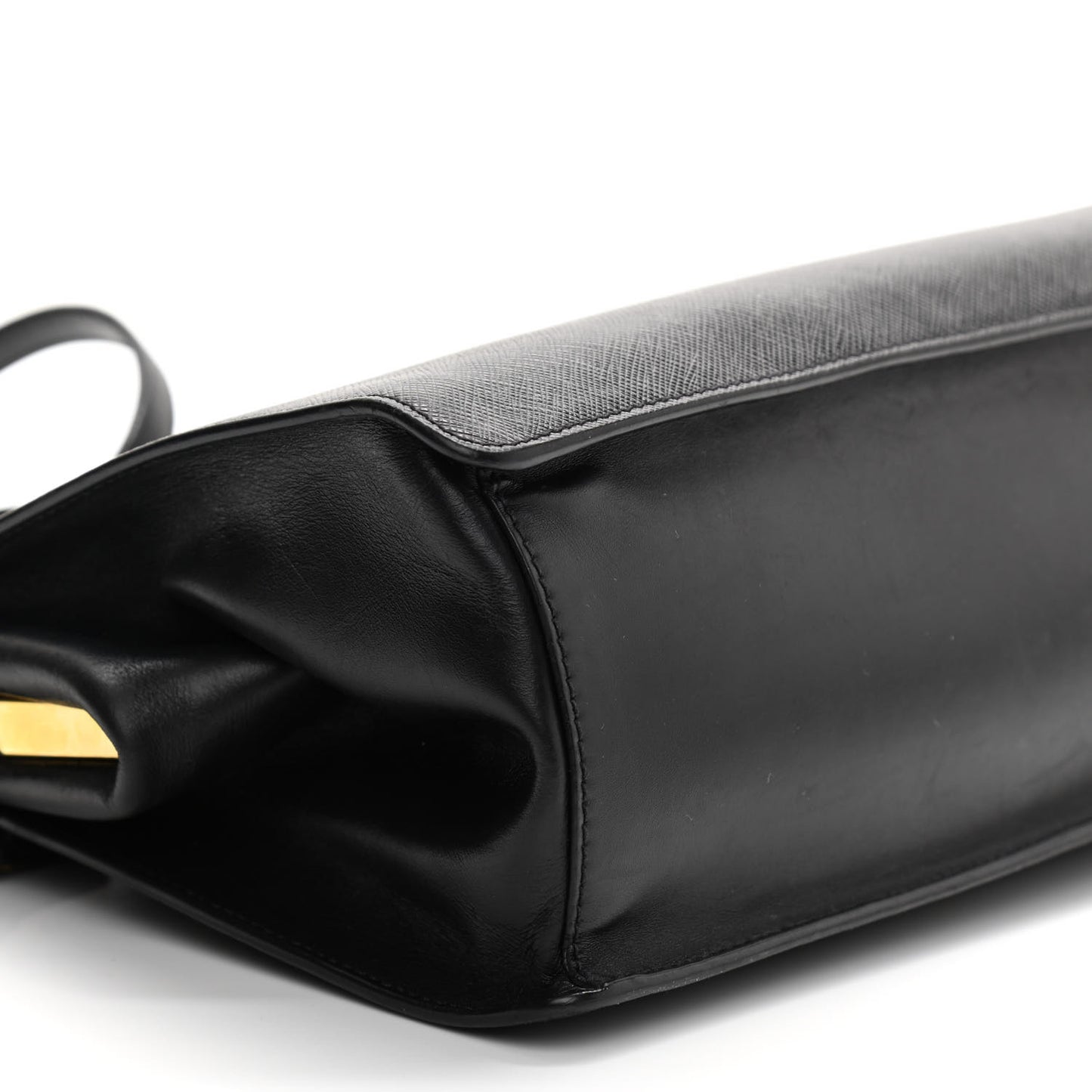 Saffiano City Calfskin Light Frame Bag Black