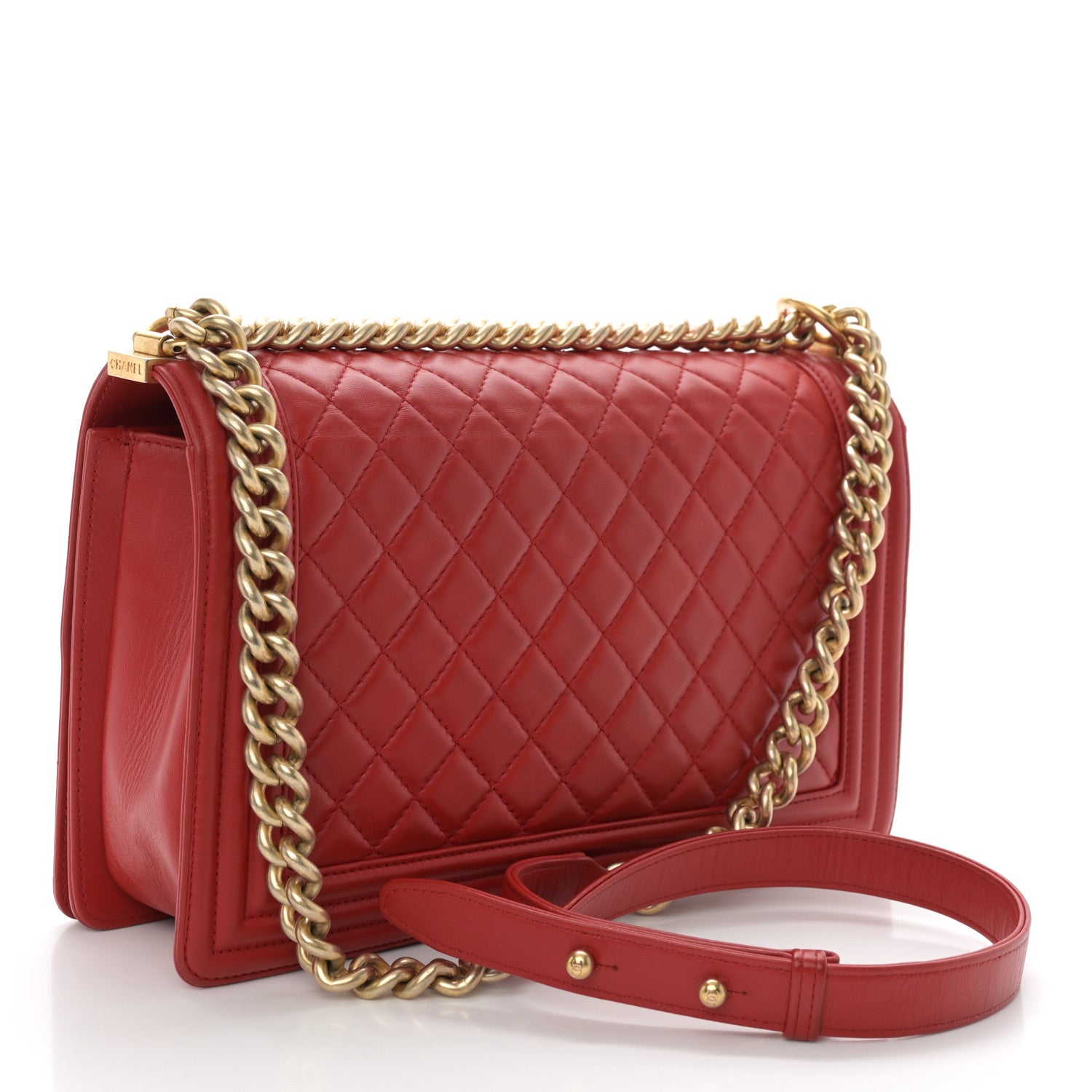 Chanel Lambskin Quilted New Medium Boy Flap Red 3 of 12