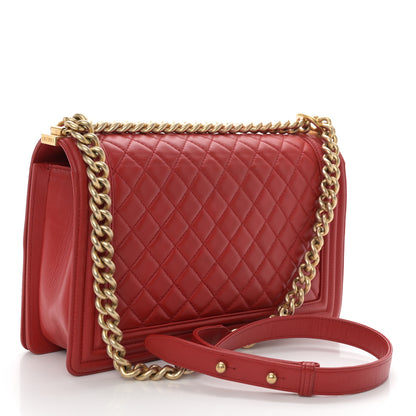 Chanel Lambskin Quilted New Medium Boy Flap Red 3 of 12