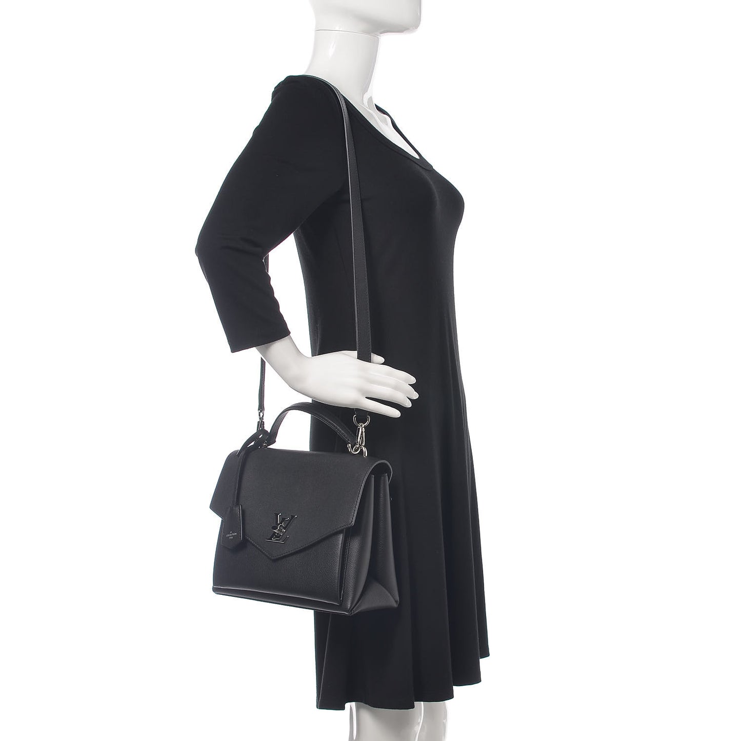 Soft Calfskin My Lockme Top Handle Black
