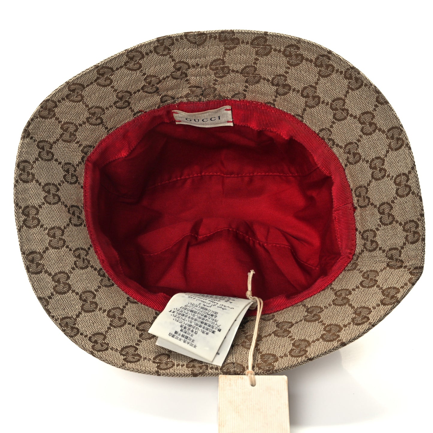 GG Monogram Web Bucket Hat M Brown