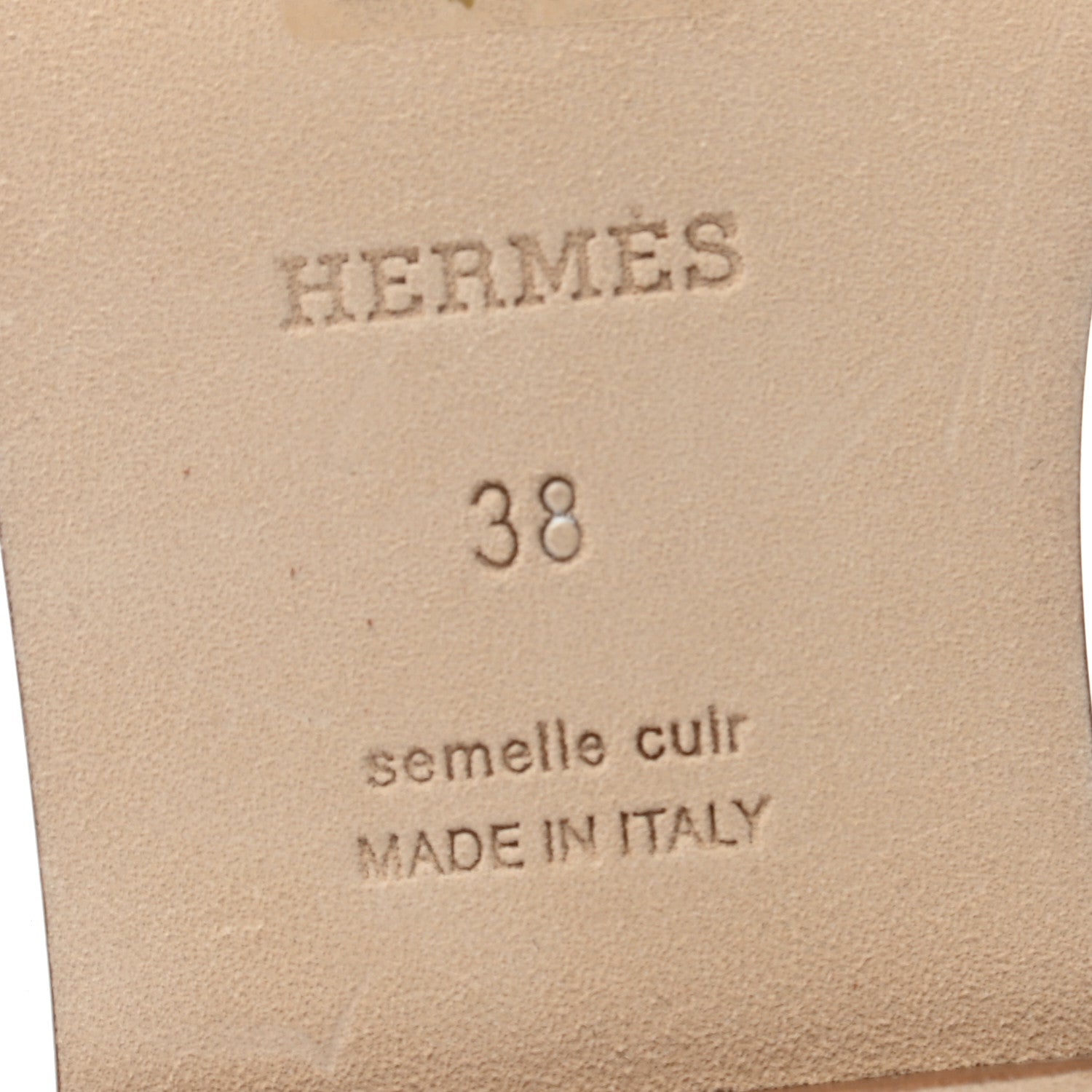 Hermes Box Calfskin Oran Sandals 38 Gold 6 of 7