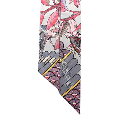 Hermes Silk Tree Of Song Twilly Bleu Pale Rose Blue Jean 2 of 4