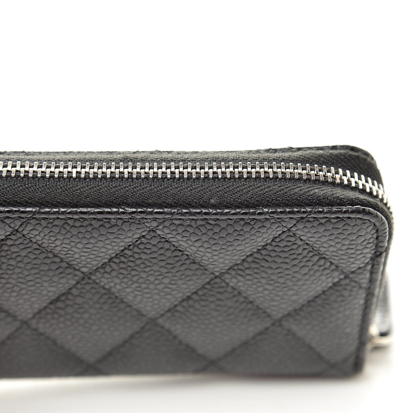 Caviar Quilted Zip Coin Purse Black