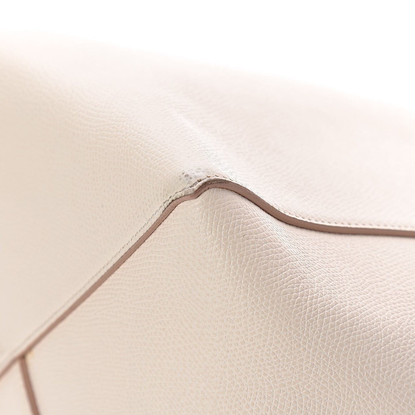 Grained Calfskin Medium Horizontal Cabas Phantom White