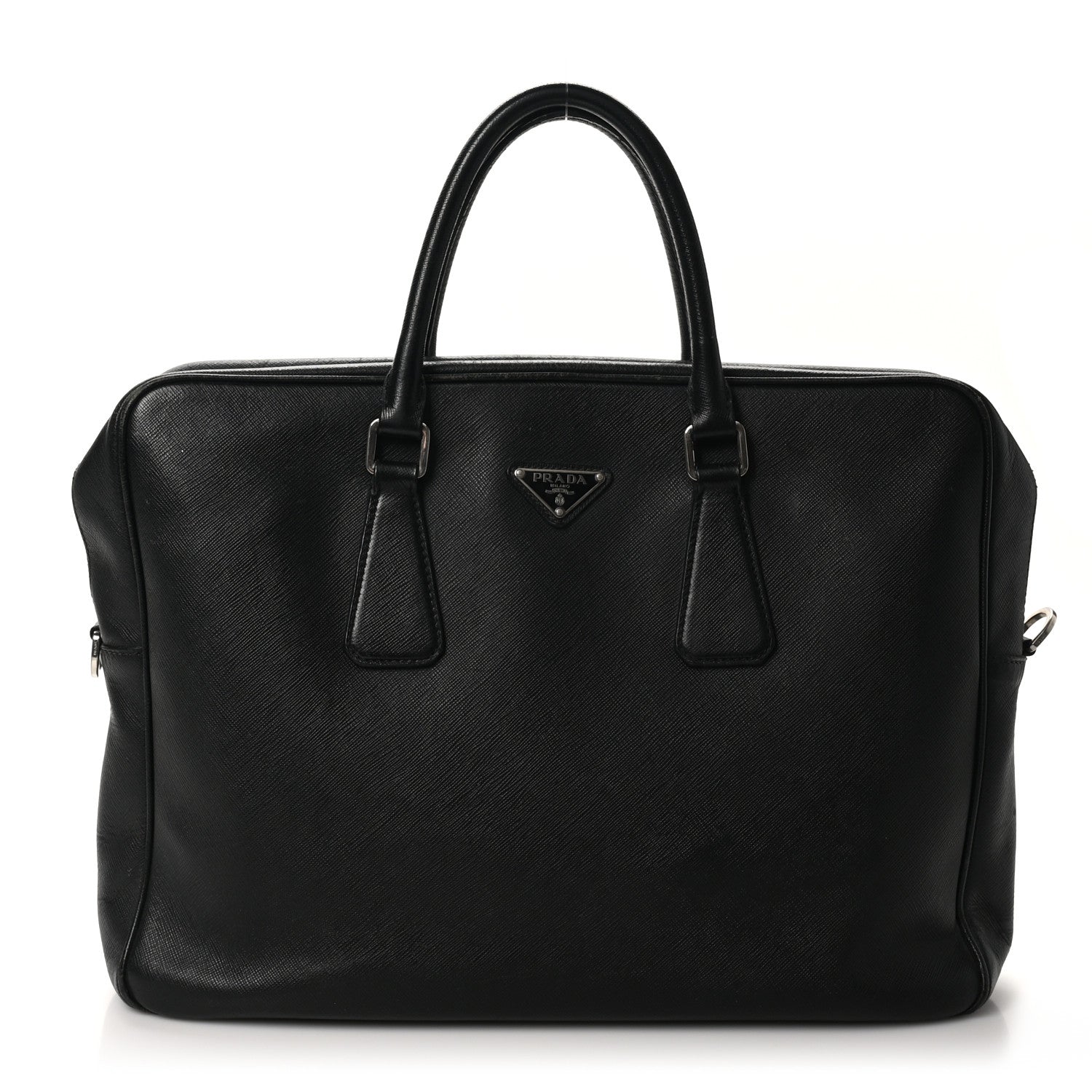 Prada Saffiano Travel Briefcase Black 1 of 11