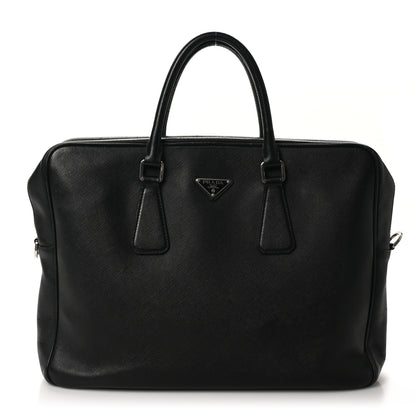 Prada Saffiano Travel Briefcase Black 1 of 11