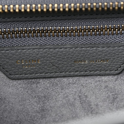 Celine Baby Drummed Calfskin Micro Luggage Kohl 6 of 11