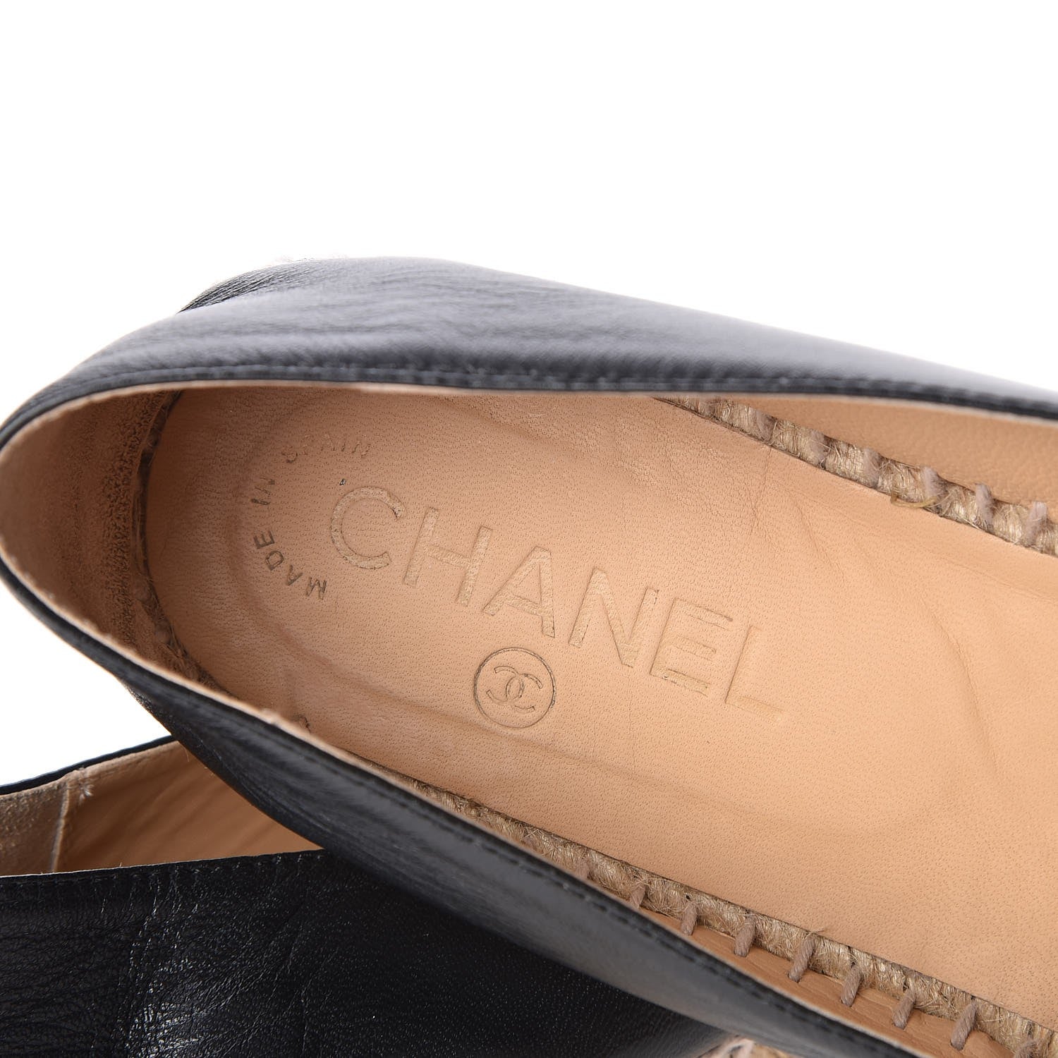 Chanel Lambskin CC Espadrilles 39 Black 9 of 13