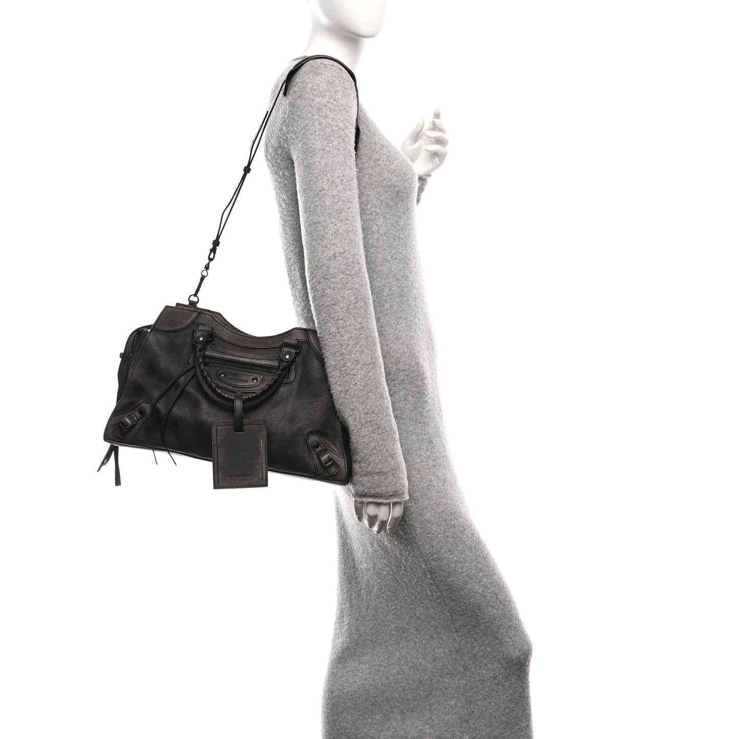 Used Calfskin Black Hardware Neo Classic City Black