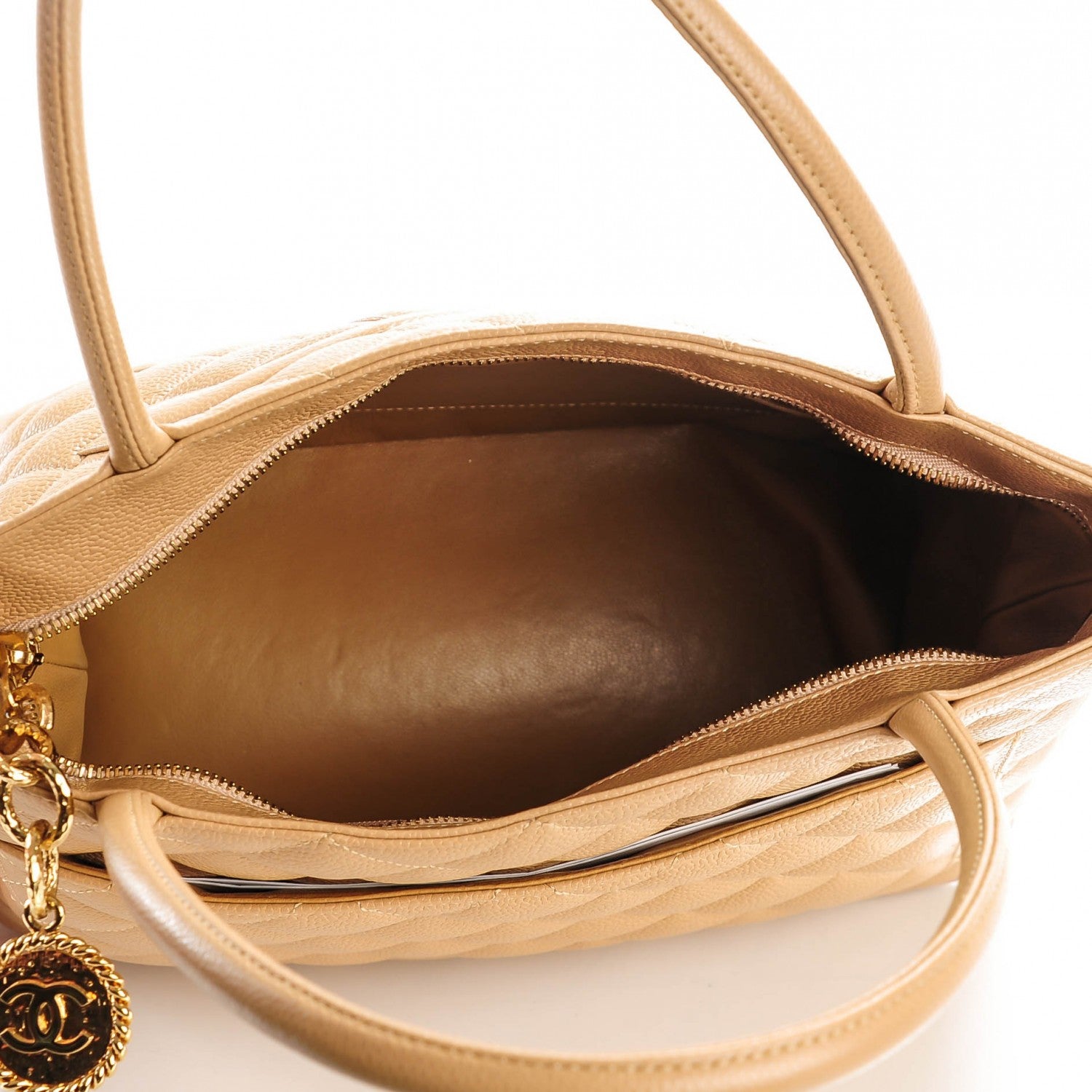 Chanel Caviar Quilted Medallion Tote Beige 5 of 7