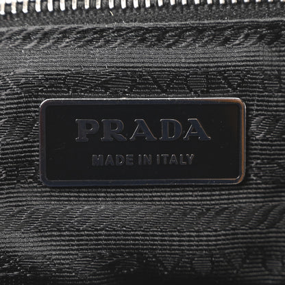 Prada Vitello Belt Easy Foldover Pushlock Satchel Black 6 of 9