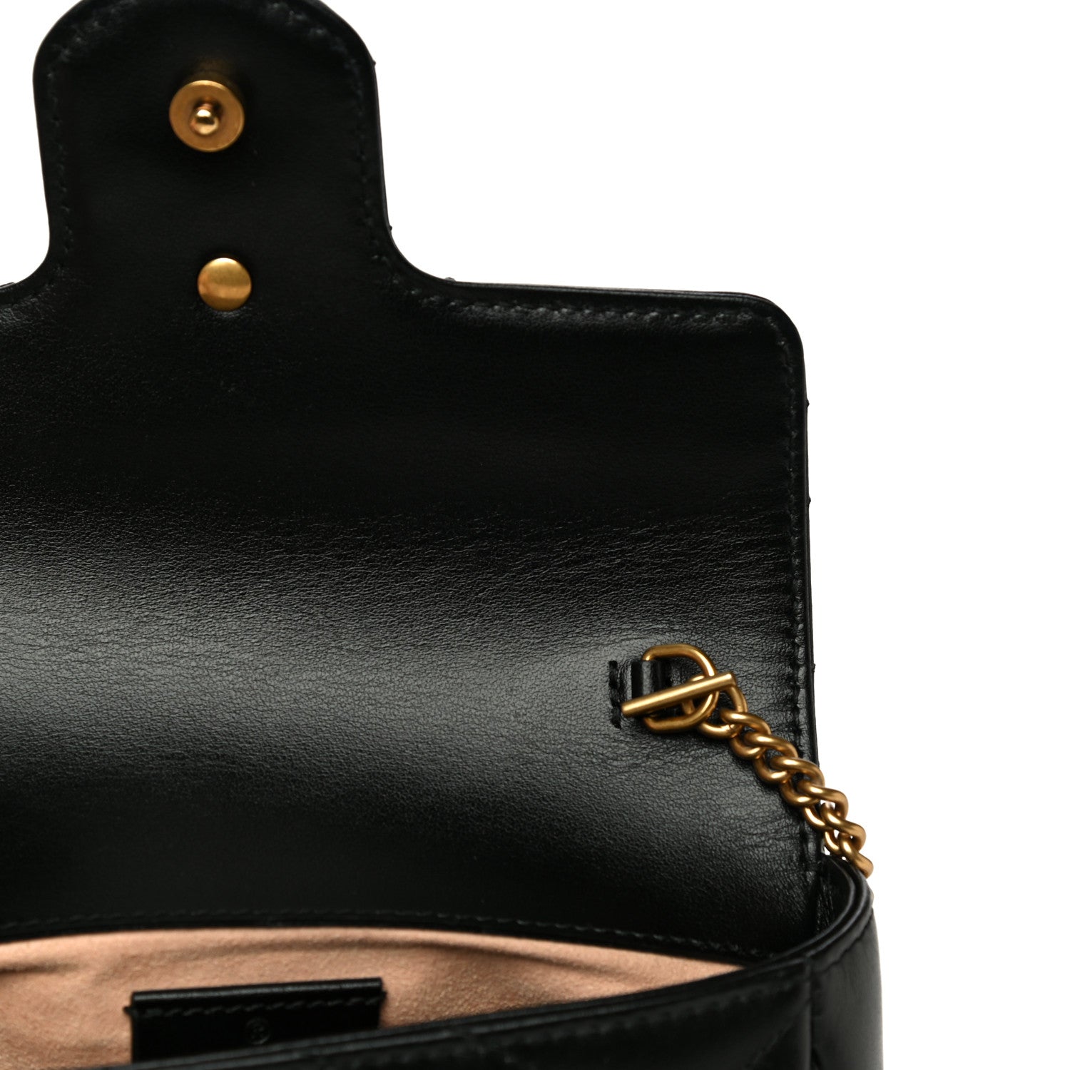 Gucci Calfskin Matelasse Super Mini GG Marmont Shoulder Bag Black 10 of 13