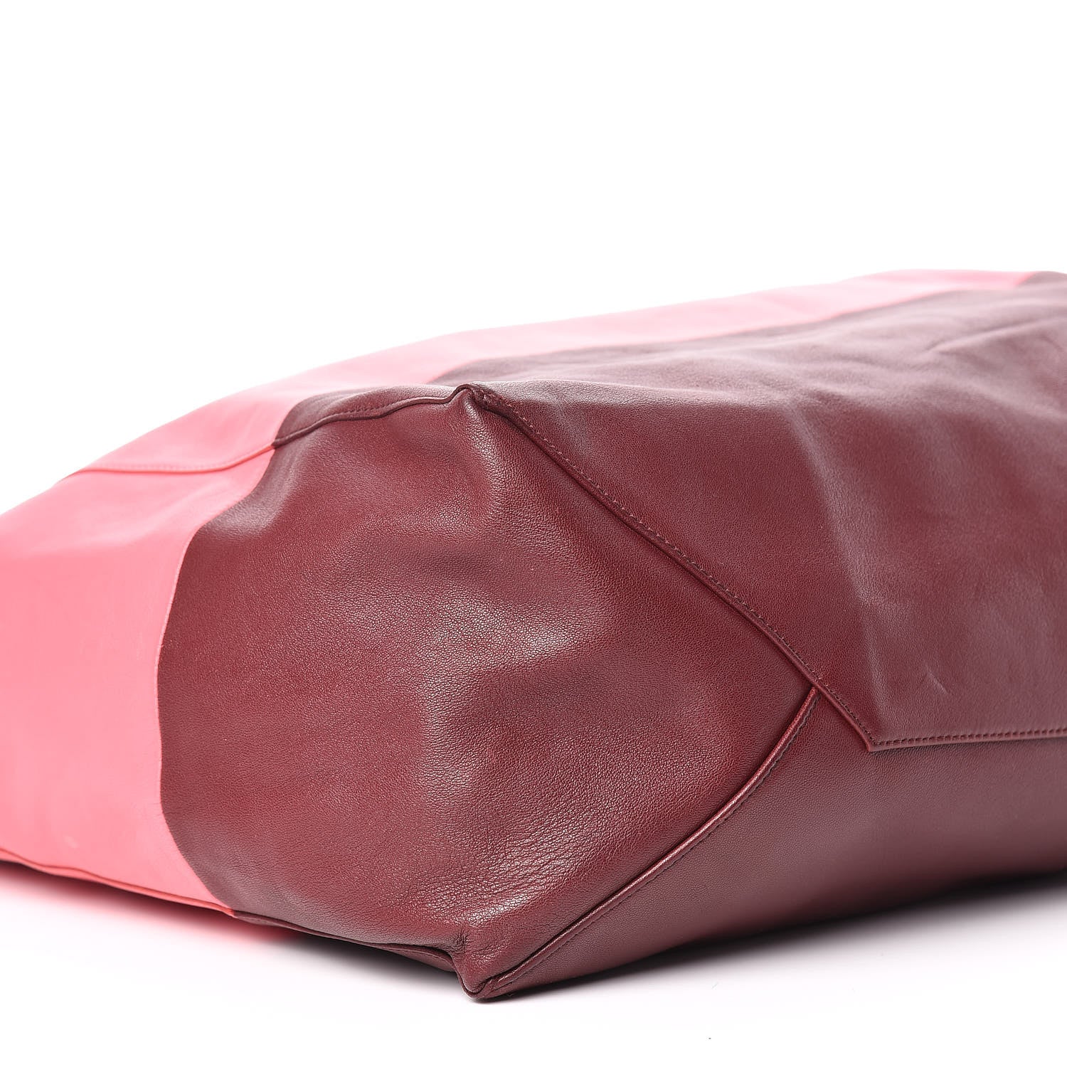 Celine Lambskin Horizontal Bi-Color Cabas Pink Rust 5 of 20