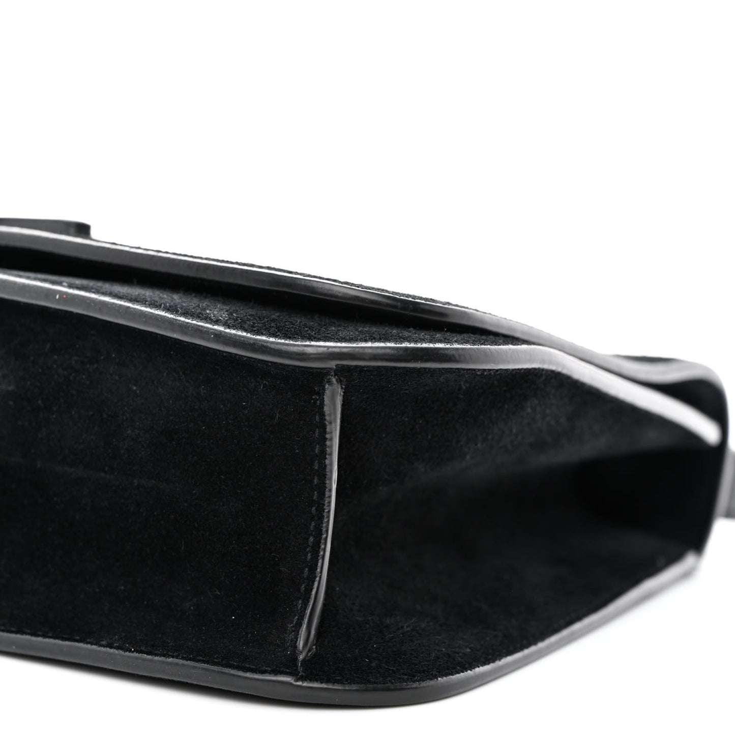 Suede Small Spontini Saddle Bag Black