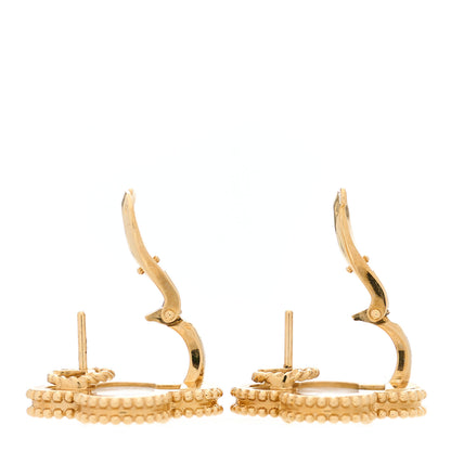 Van Cleef & Arpels 18K Yellow Gold Mother of Pearl Magic Alhambra Earrings 3 of 5