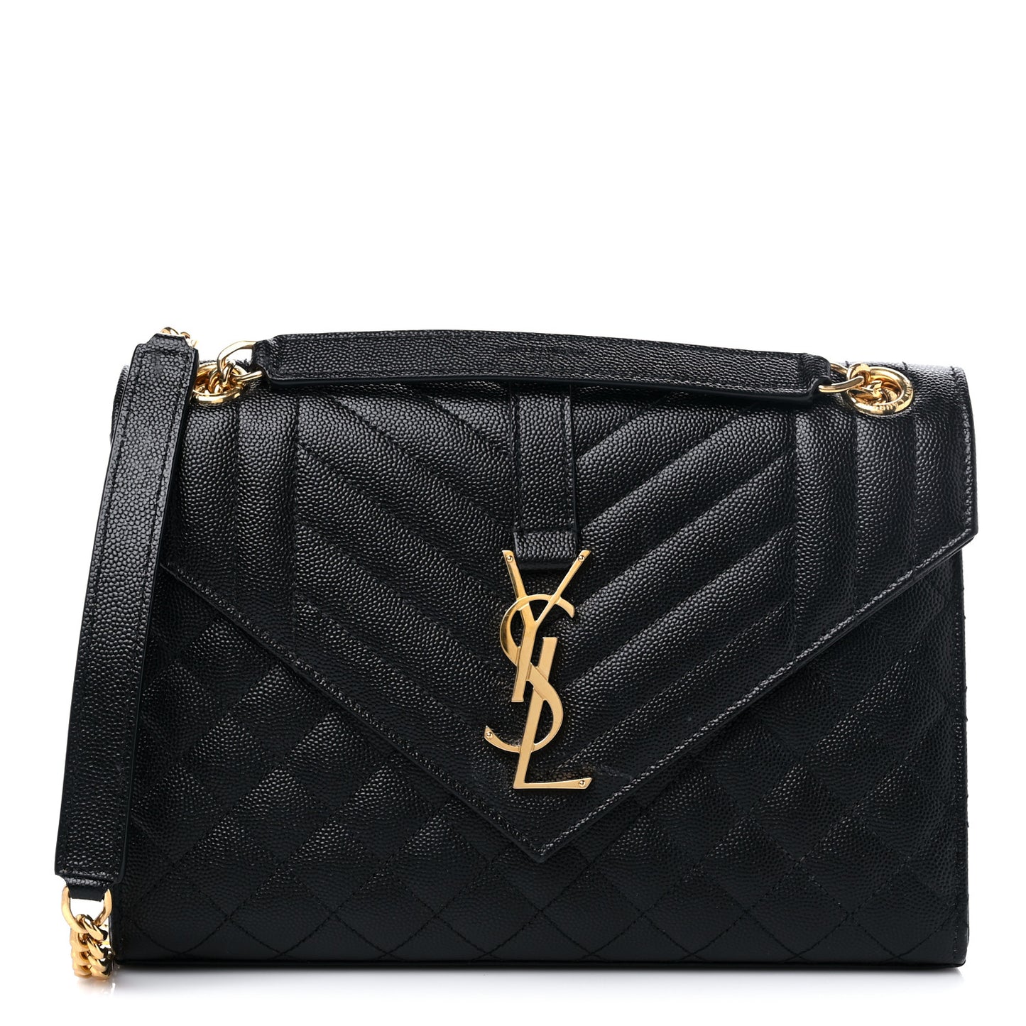 Grain De Poudre Textured Mixed Matelasse Triquilt Medium Monogram Satchel Black